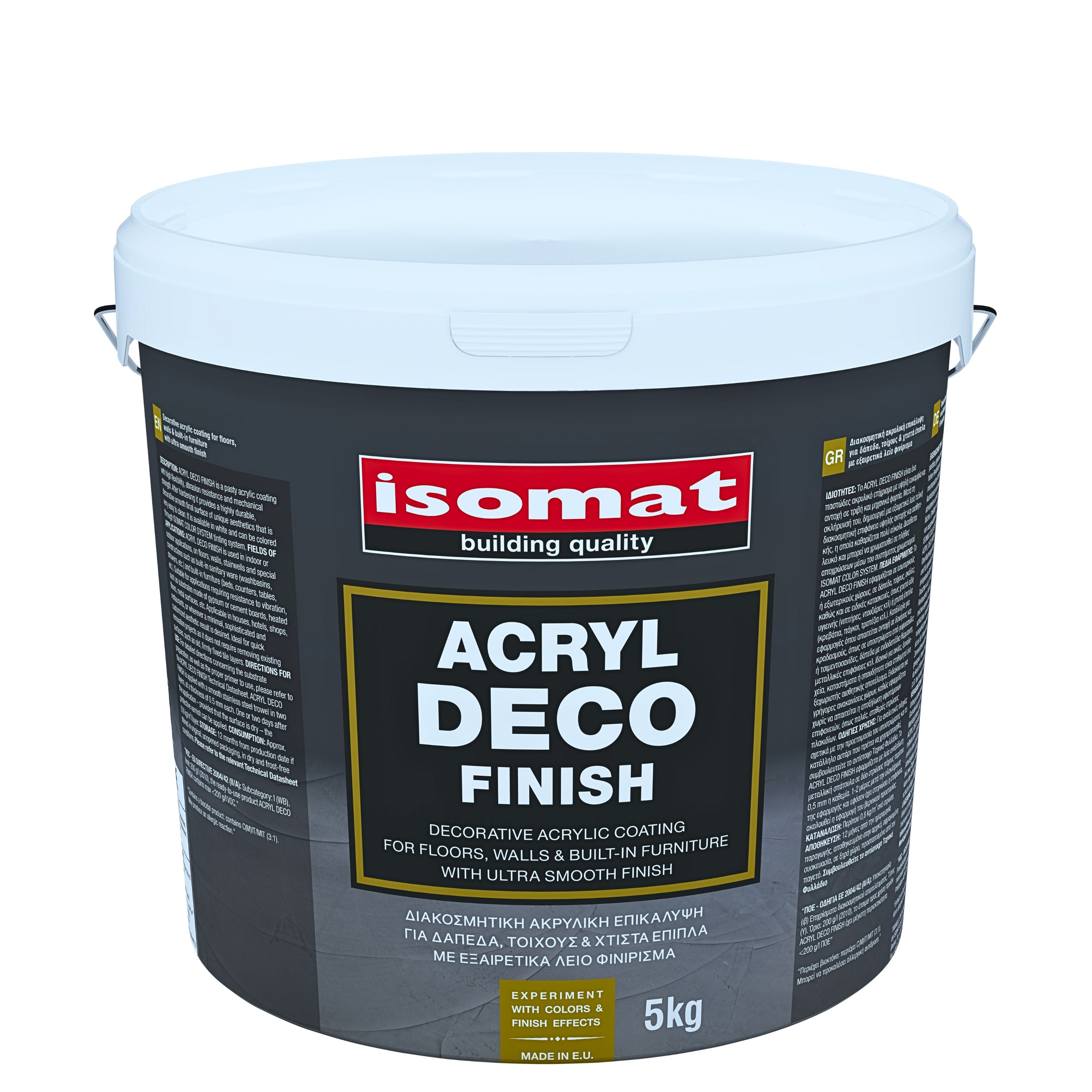 ACRYL-DECO FINISH Gebrauchsfertige, pastöse, dekorative Acrylat-Beschichtung für Wand- und Bodenflächen sowie für spezielle Einbauten, extra fein