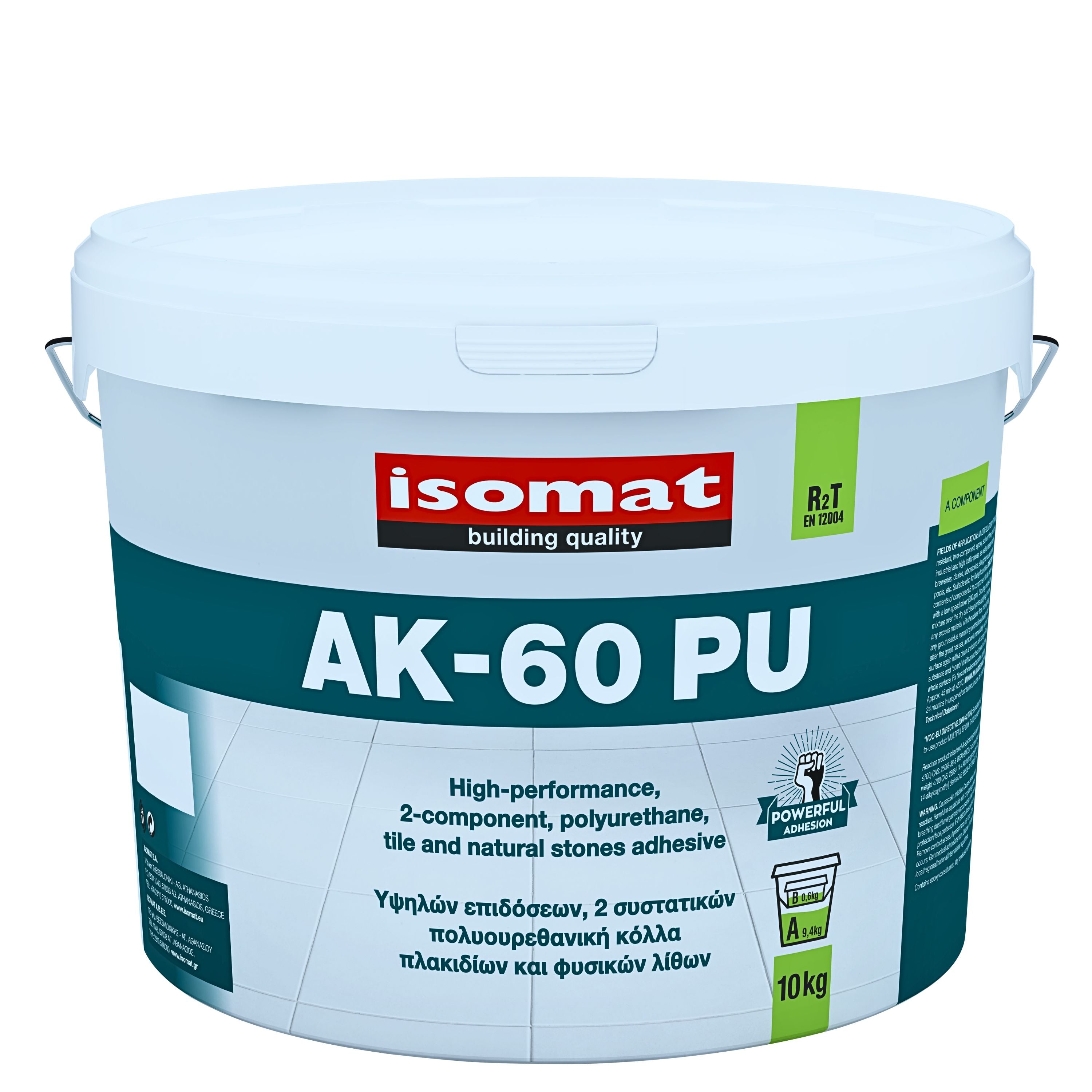 ISOMAT AK-60 PU Hochflexibler, lösemittelfreier, zweikomponentiger Polyurethan-Reaktionsharz-Klebstoff. Für keramische Fliesen und Naturwerksteine