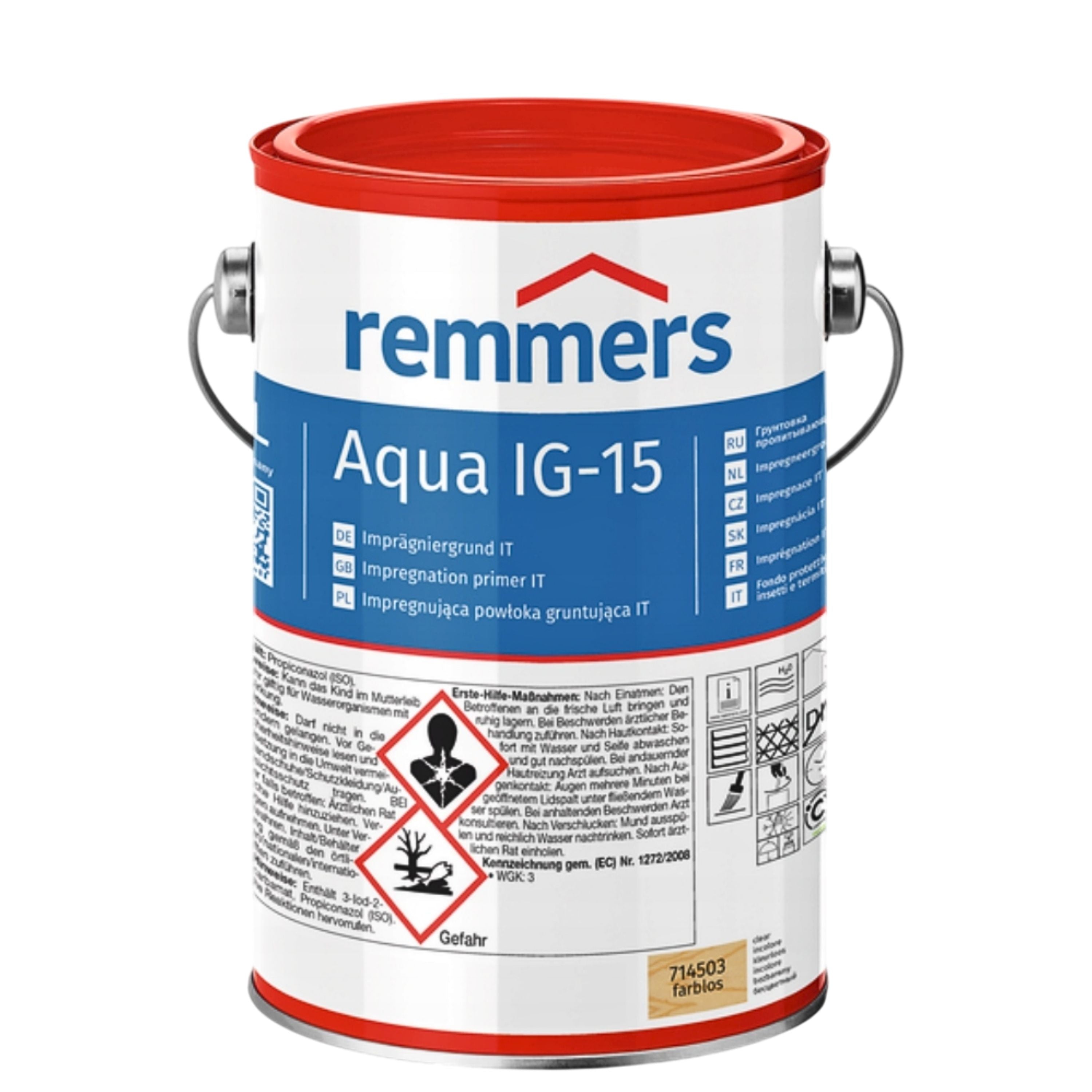 Aqua IG-15-Imprägniergrund IT Flüssiges Holzschutzmittel auf Wasserbasis vorbeugend wirksam gegen Bläue, Fäulnis, Insekten und Termiten