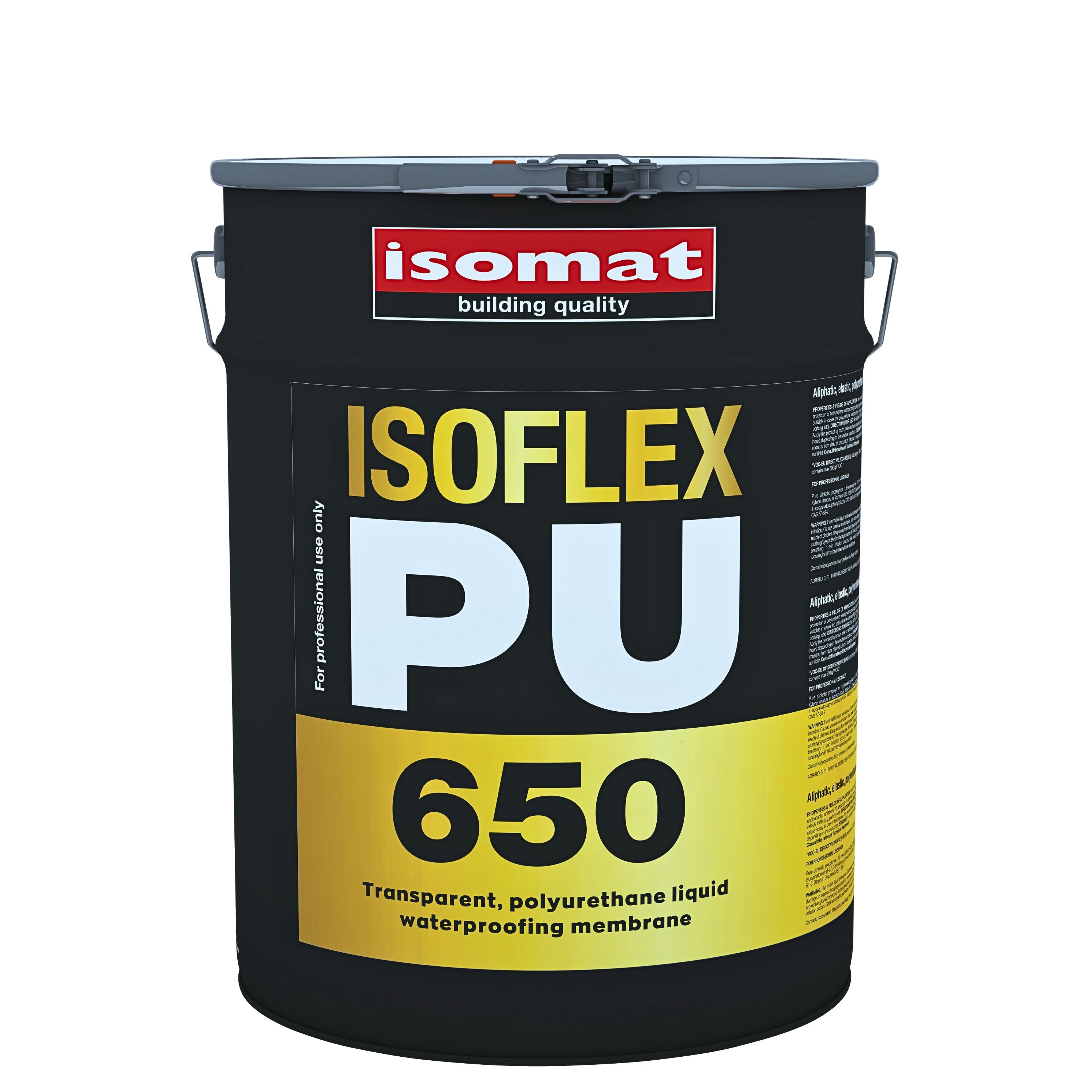 ISOFLEX-PU 650 Transparentes, UV-stabiles, einkomponentiges Steinteppichbindemittel und Flüssigabdichtung auf Polyurethanbasis