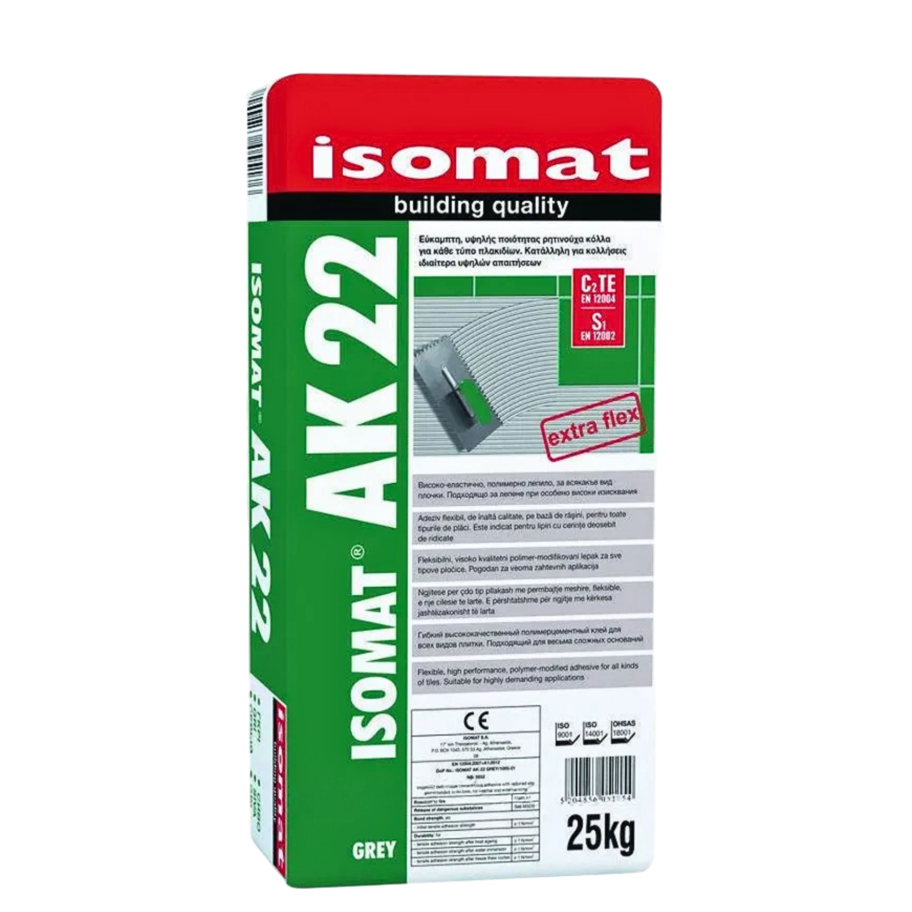 ISOMAT AK-22 Kunststoffvergüteter Flexmörtel auf Zementbasis für besonders schwierige Untergründe