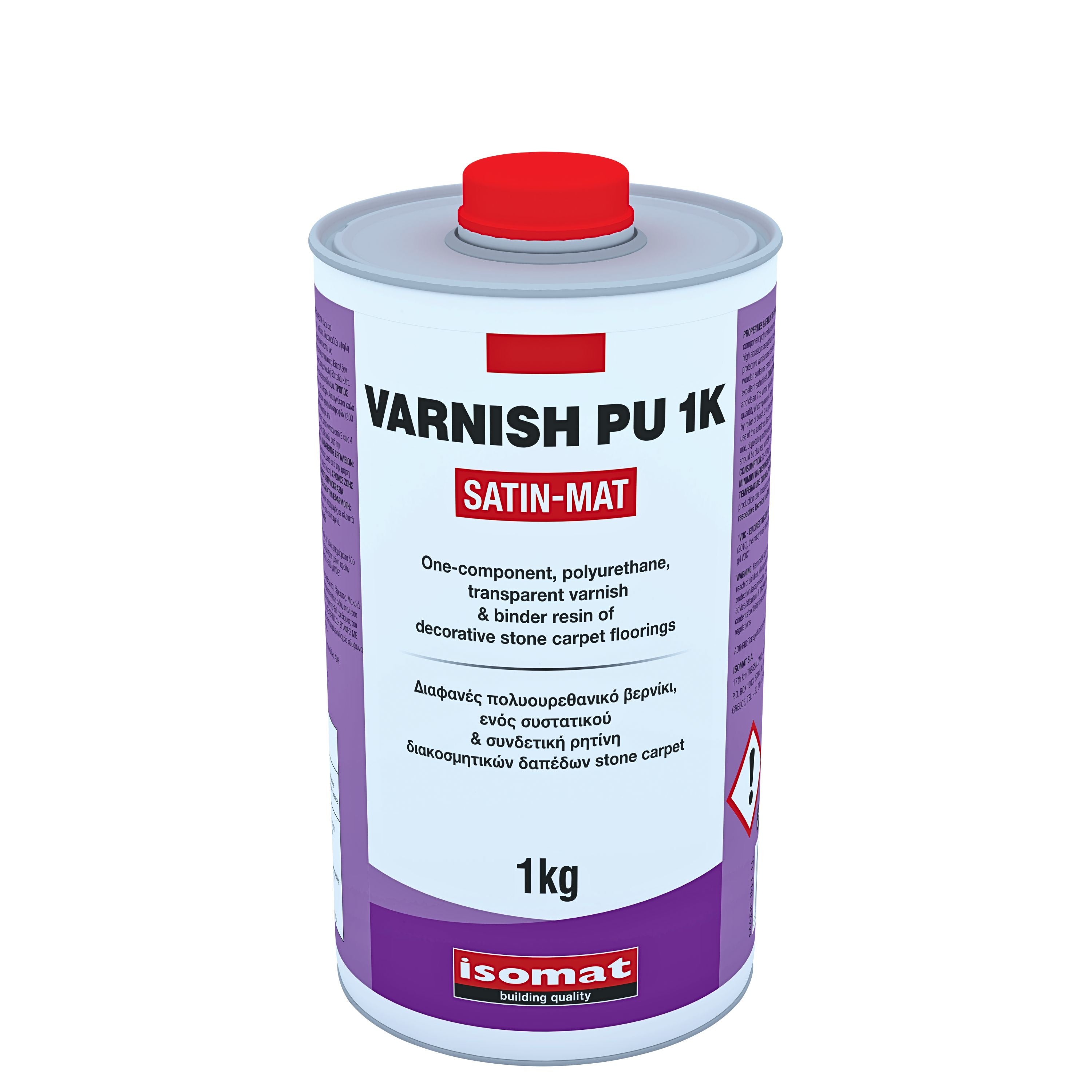 VARNISH-PU 1K Transparente, lösemittelfreie, seidenmatte, einkomponentige Polyurethan-Versiegelung und Steinteppich-Bindemittel