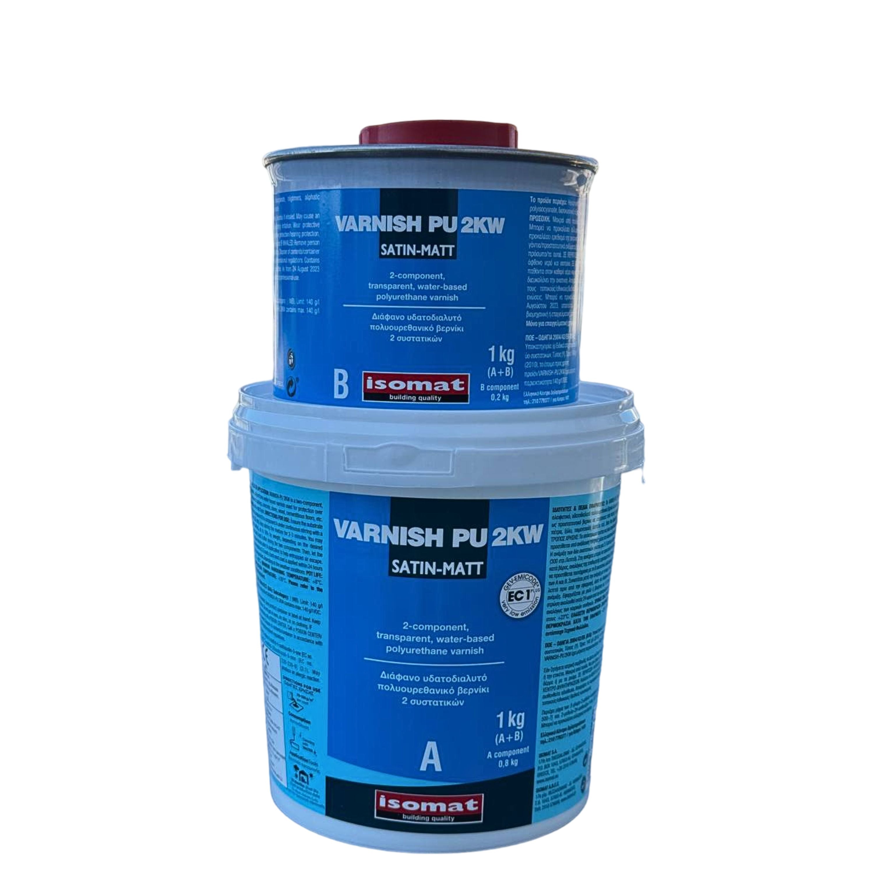 VARNISH-PU 2KW Transparente, wasseremulgierte, zweikomponentige Polyurethan-Versiegelung, seidenmatt