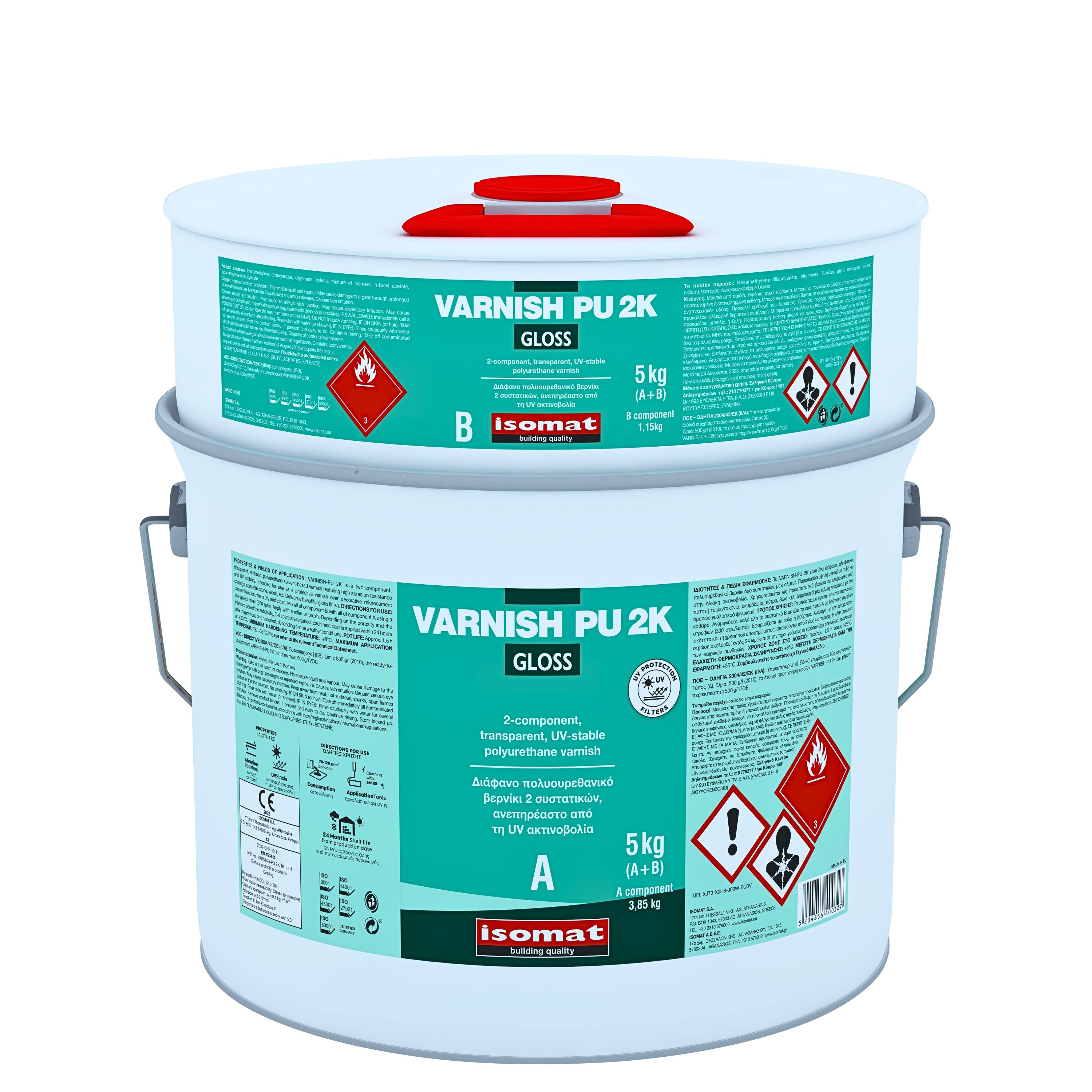 VARNISH-PU 2K Transparente, lösemittelhaltige, zweikomponentige Polyurethan-Versiegelung, glänzend oder seidenglänzend