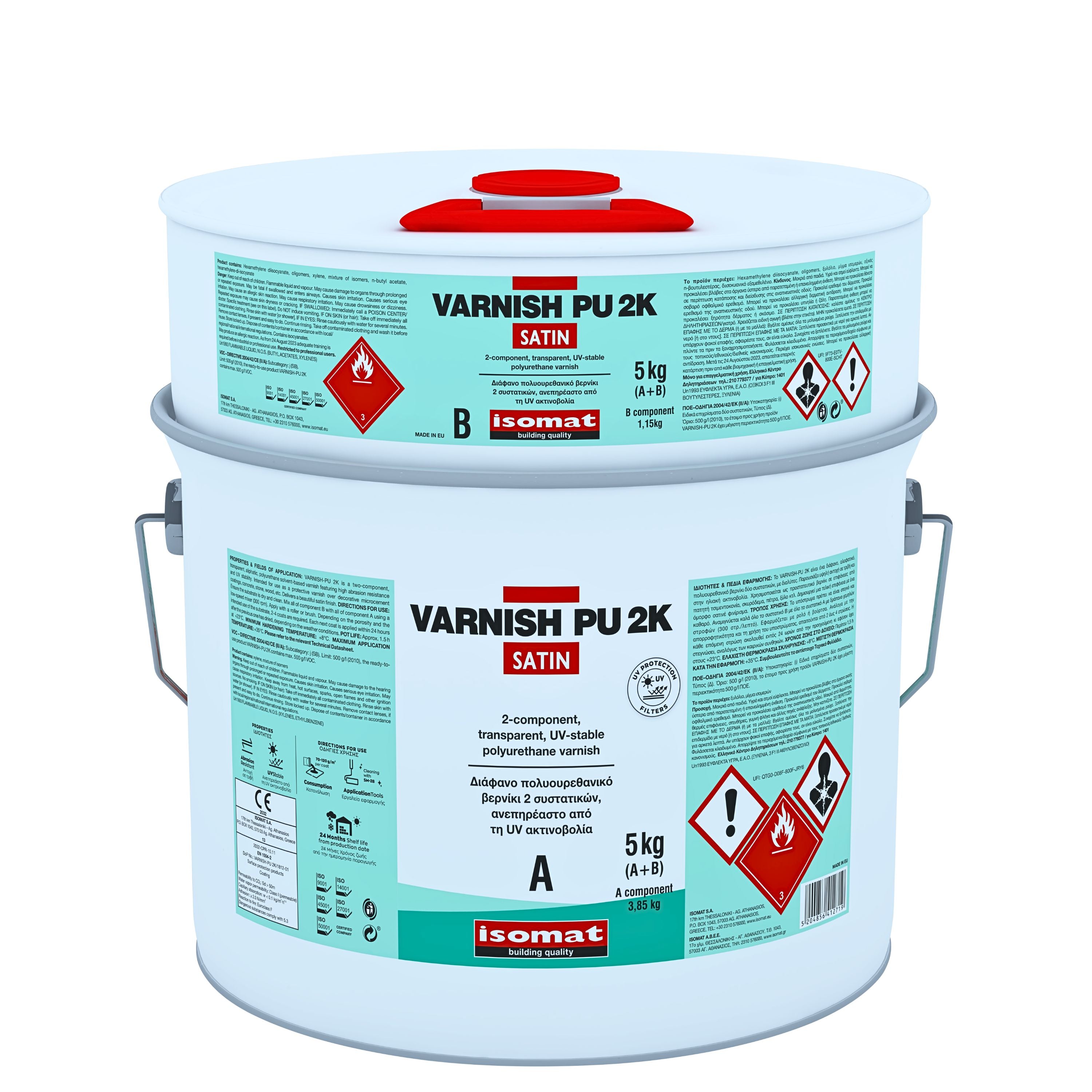 VARNISH-PU 2K Transparente, lösemittelhaltige, zweikomponentige Polyurethan-Versiegelung, glänzend oder seidenglänzend