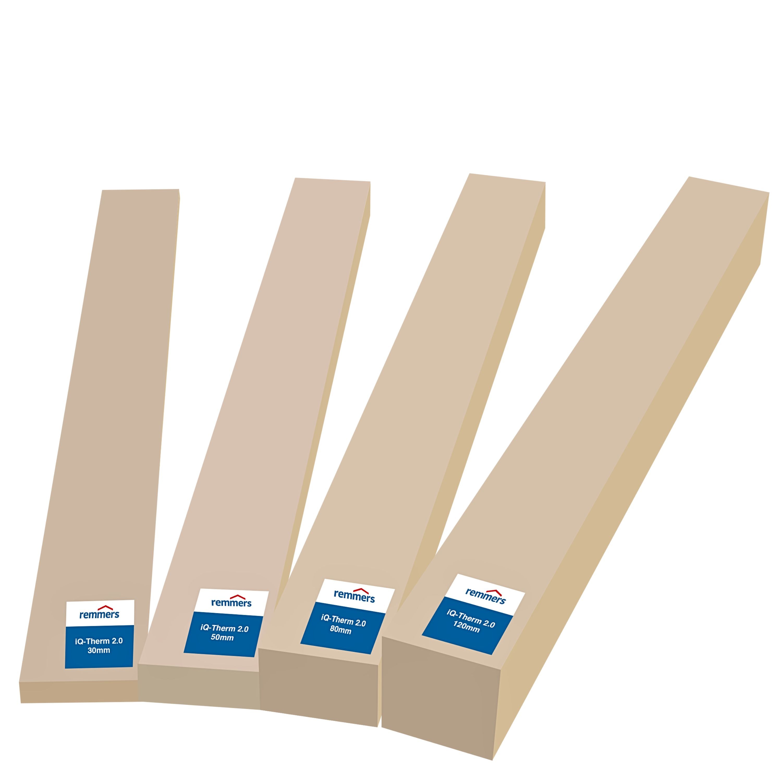 iQ-Therm 2.0 30/50/80/120 Mineralvlieskaschierte Streifen aus Polyurethan-Hartschaum zur Erstellung kapillaraktiver Innendämmungen